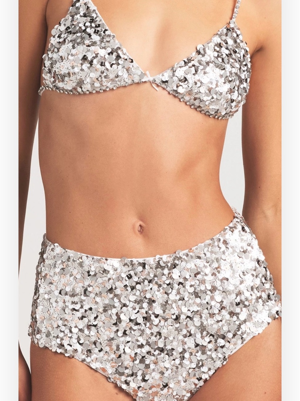 SKIMS Silver Sequin Bikini Set